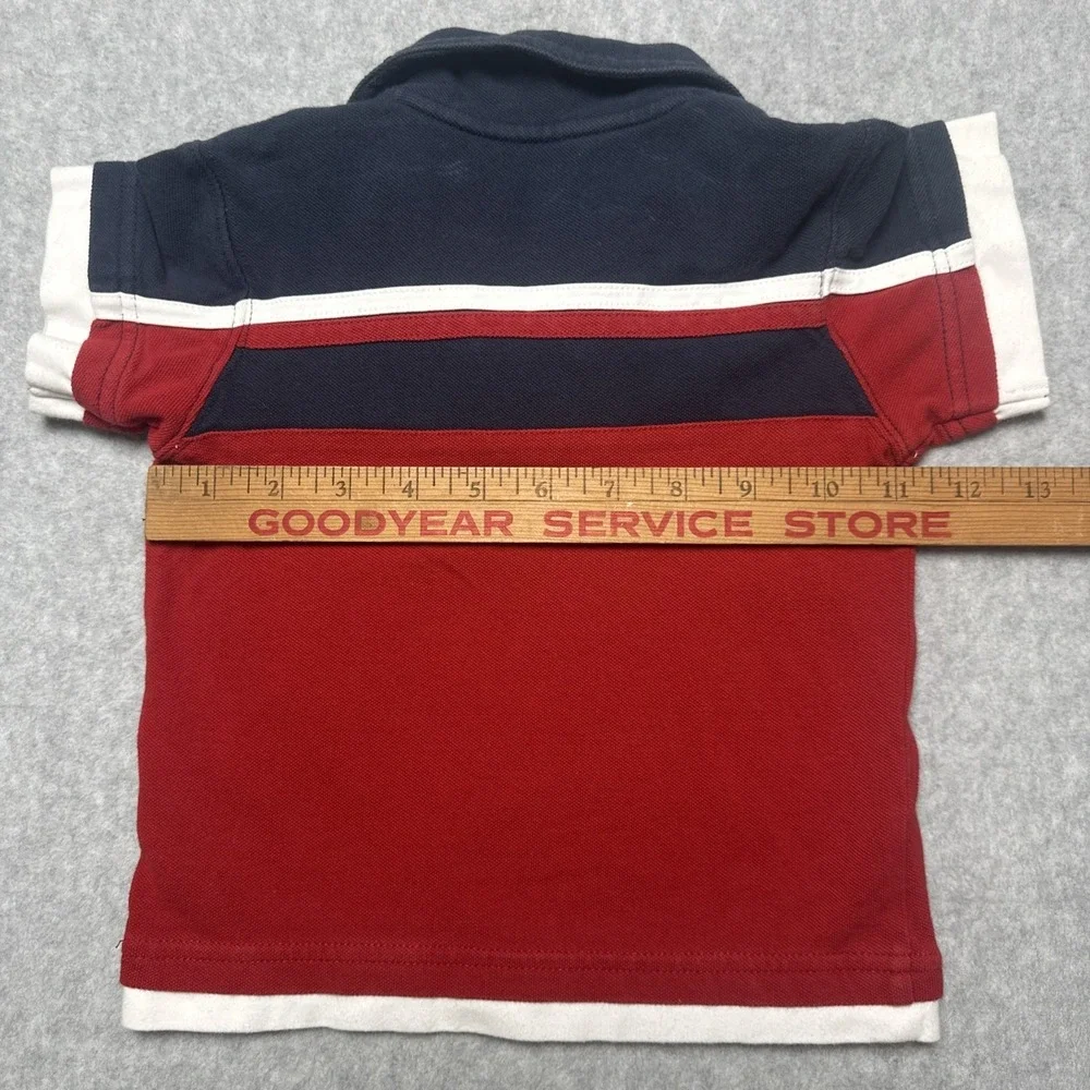 Vintage 90s Nike Polo Built-in White Tee Pocket Swoosh‎ Red/Navy Toddler Sz 18M